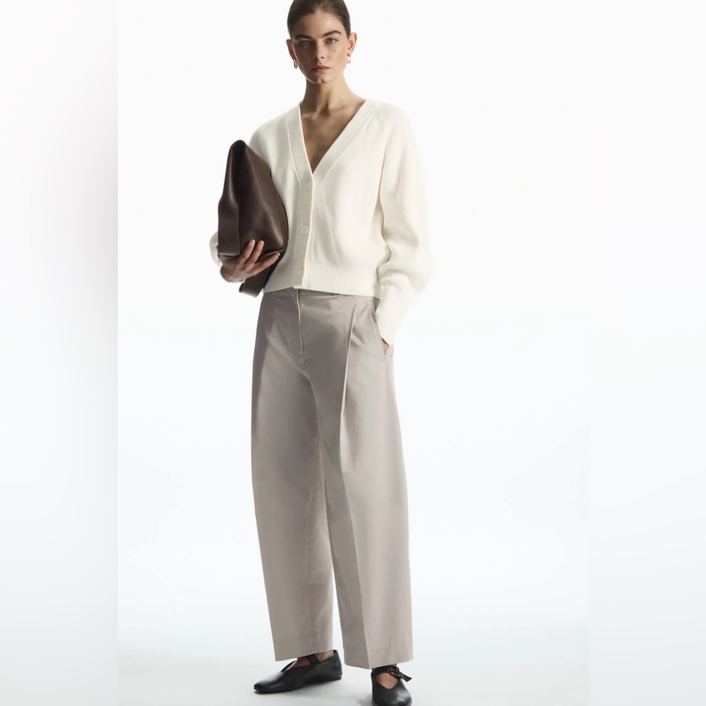 COS pleated barrel leg chinos